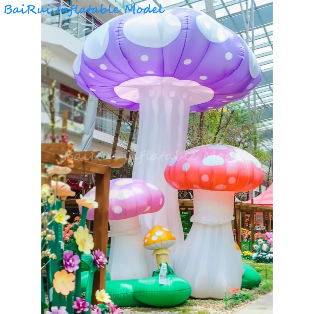 Outdoor Camping Exhibition - Gros champignon gonflable de dessin animé,