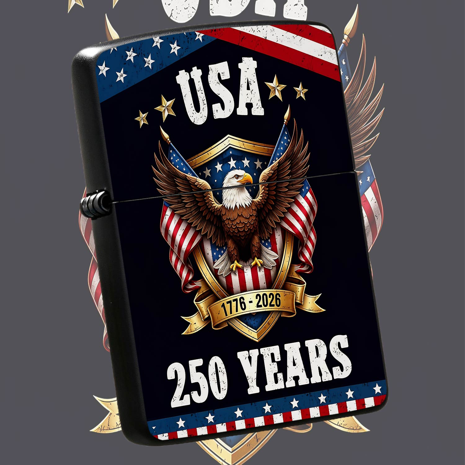 Outdoor Camping Usa - Briquet patriotique des États-Unis, 250e anniversaire,