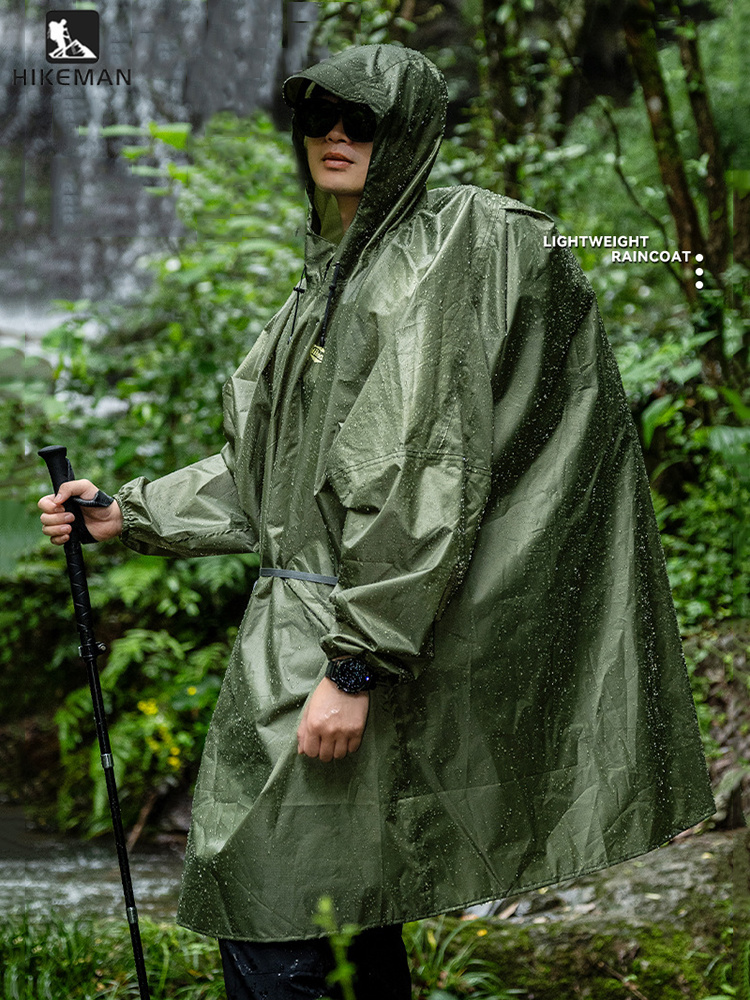 Camping Rain Poncho - Imperméable ultra-léger à fermeture éclair, en