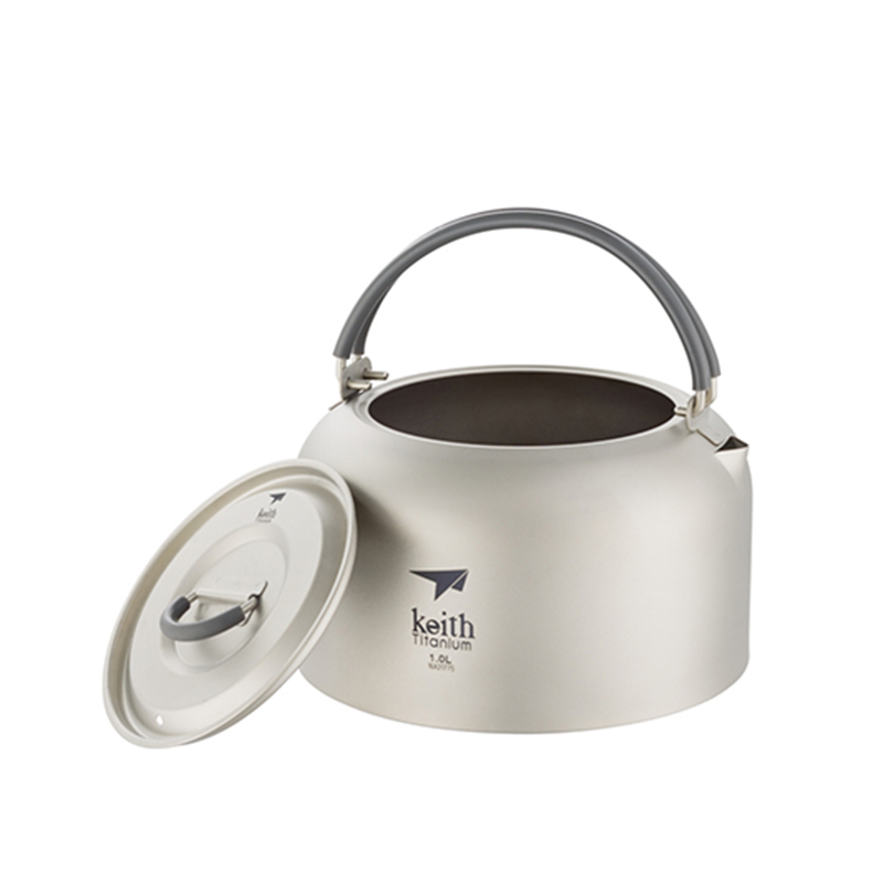 Outdoor Camping Dining Set - Pamono-Bouilloire en titane 1L, couverts bactériostatiques,