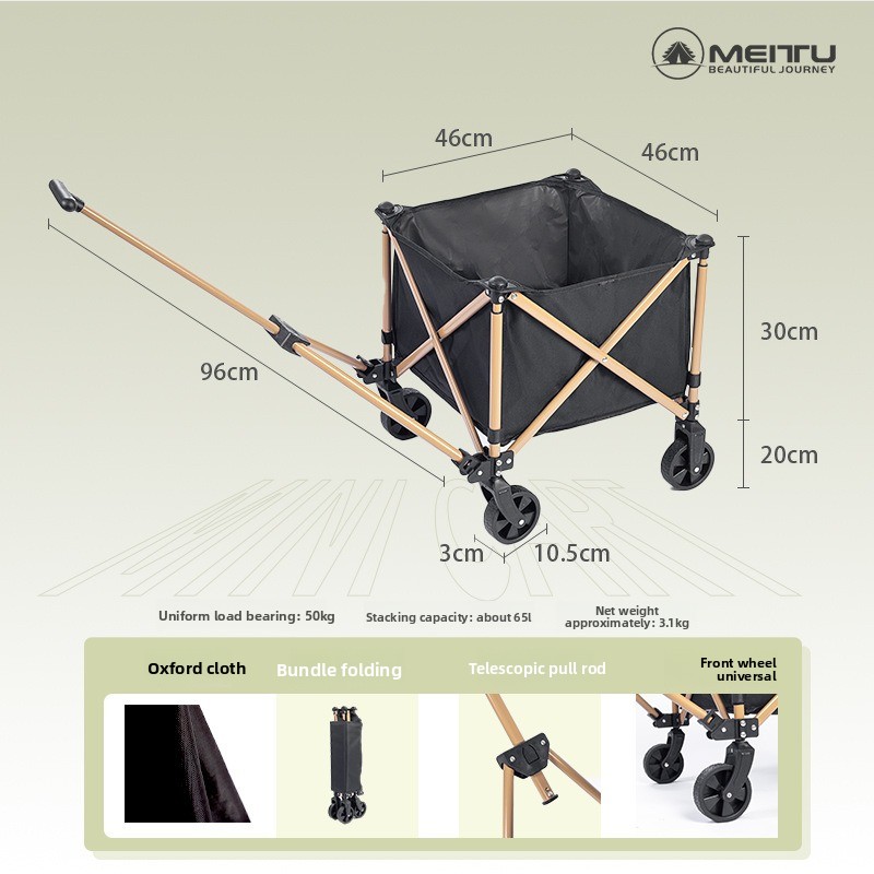 Outdoor Camping Trolley - Chariot pliable d'extérieur, chariot de camping