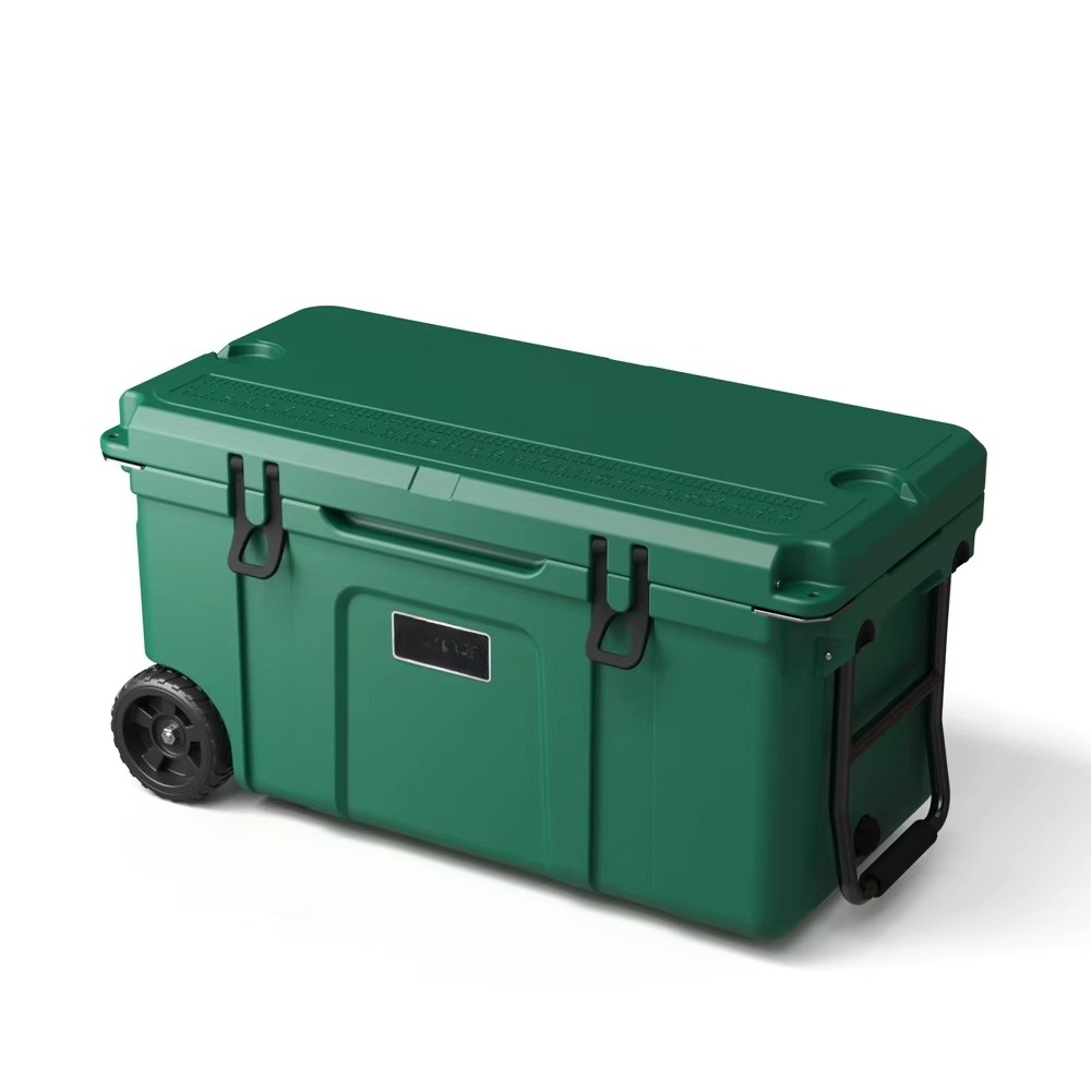 Outdoor Camping Trolley - Glacière isotherme rotomoulée en plastique 70QT
