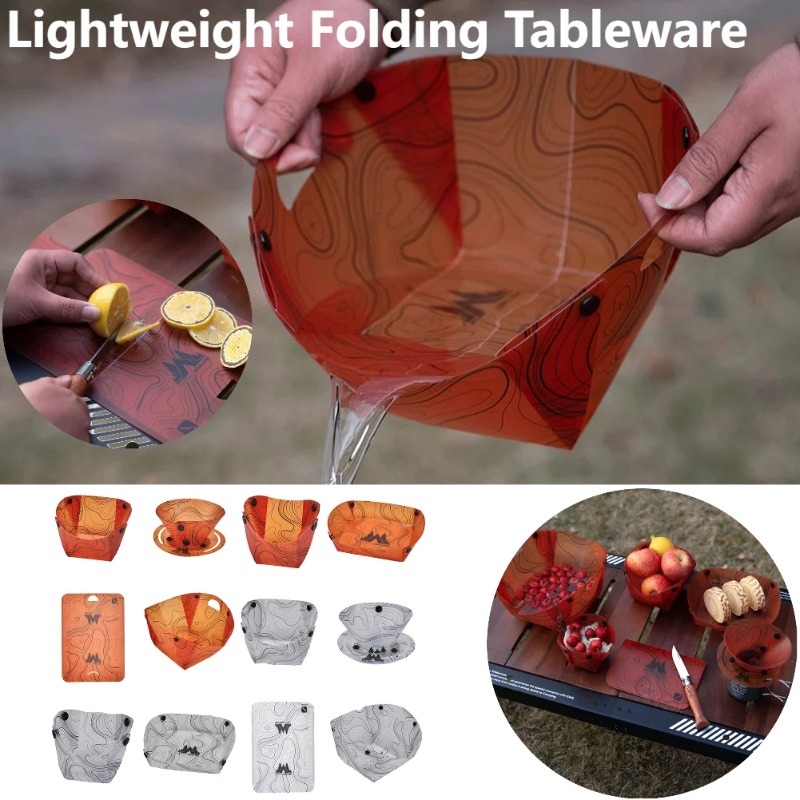 Outdoor Camping Dining Set - Vaisselle de Camping pliable, bol Portable,