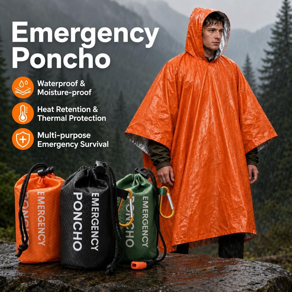 Kit de poncho de pluie d'urgen - Camping Rain Poncho avis et prix