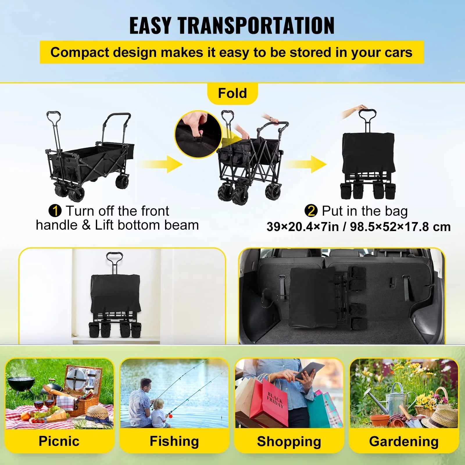 Chariot pliable pour le campin - Outdoor Camping Trolley avis et prix