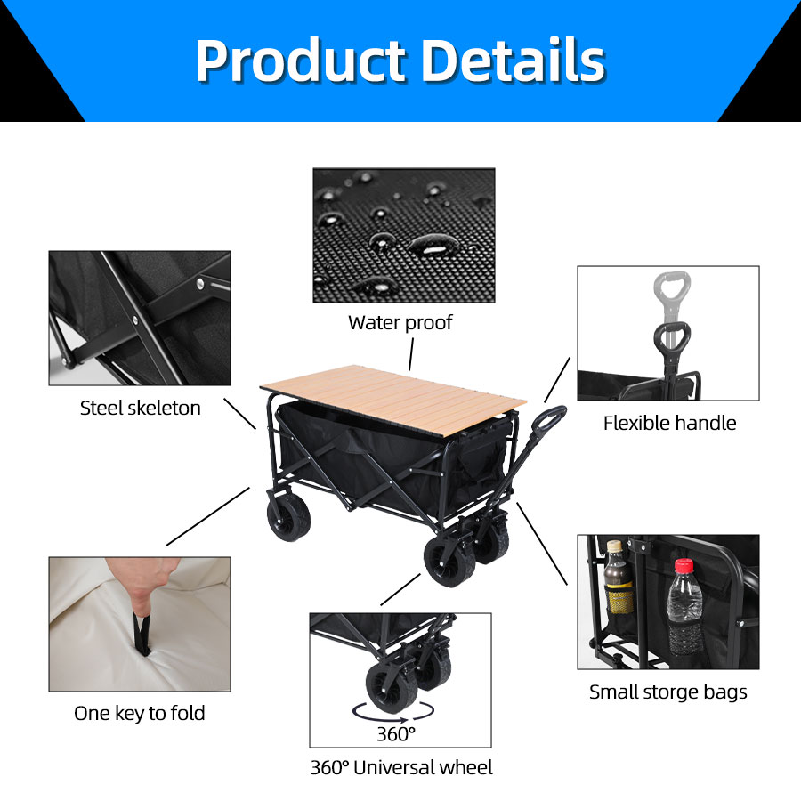 Chariot pliable robuste à gran - Outdoor Camping Trolley avis et prix