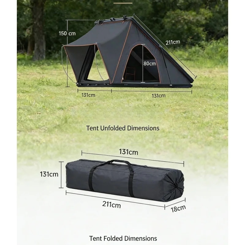 Tente de toit rigide en alumin - Outdoor Camping Van Tent avis et prix